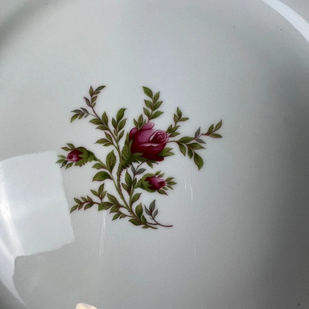 Johann Haviland Dinner Plate Traditions Moss Rose 10in Pink Gold Trim Victorian